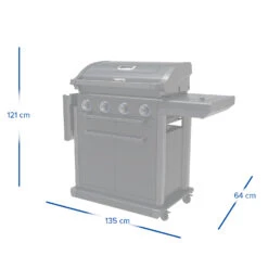 Campingaz Bbq 4 Series Onyx S -Barbecue-Uitrusting Campingaz Gasbarbecue 4 Series Onyx S afmetingen