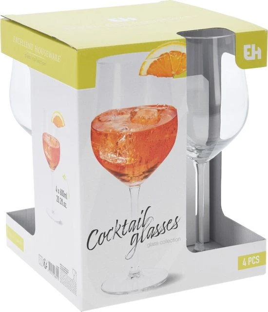 Excellent Houseware Cocktailglas 600 ML Per 4 Stuks 4 Excellent Houseware Cocktailglas 600 ML Per 4 Stuks - Afbeelding 2