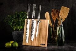 Forged Magnetische Messenstandaard Eiken -Barbecue-Uitrusting Forged Magnetische Messenstandaard Eiken 3