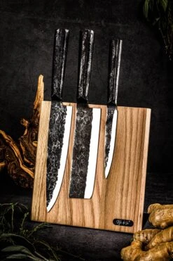 Forged Magnetische Messenstandaard Eiken -Barbecue-Uitrusting Forged Magnetische Messenstandaard Eiken 4