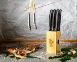 Laguiole Premium Line Steakmessen -Barbecue-Uitrusting Laguiole Premium Line Steakmessen Black Stonewash 1 8mm 5