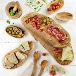 Bowls & Dishes Olijfhouten Borrelplank 25 T/m 30 Cm -Barbecue-Uitrusting Olijfhouten Borrelplank 25 tm 30 Cm 6
