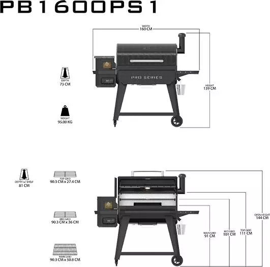 Pit Boss Pelletgrill Pro 1600 Wifi 11 Pit Boss Pelletgrill Pro 1600 Wifi - Afbeelding 9