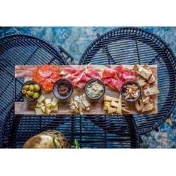 Pure Rose Wood Serveerplank 69 Cm Met Metalen Handvat -Barbecue-Uitrusting Pure Rose Wood Serveerplank 69 Cm Met Metalen Handvat 6